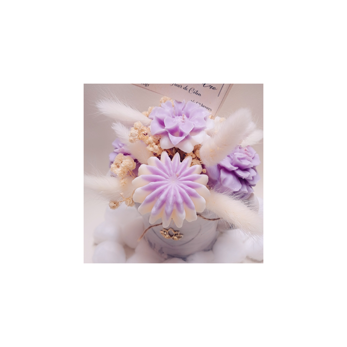 Bouquet Harmonie Tendre – Lilas & Fleur de Coton