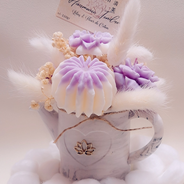Bouquet Harmonie Tendre – Lilas & Fleur de Coton