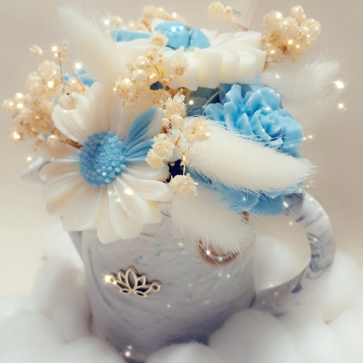 Bouquet Harmonie Radieuse – Iris Jasmin & Fleur de Lin