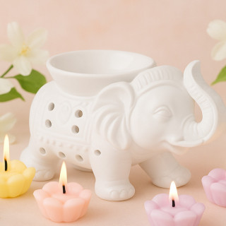 🐘 Brûle-Parfum Tandor Blanc – L’Élégance Douce Venue d’Ailleurs