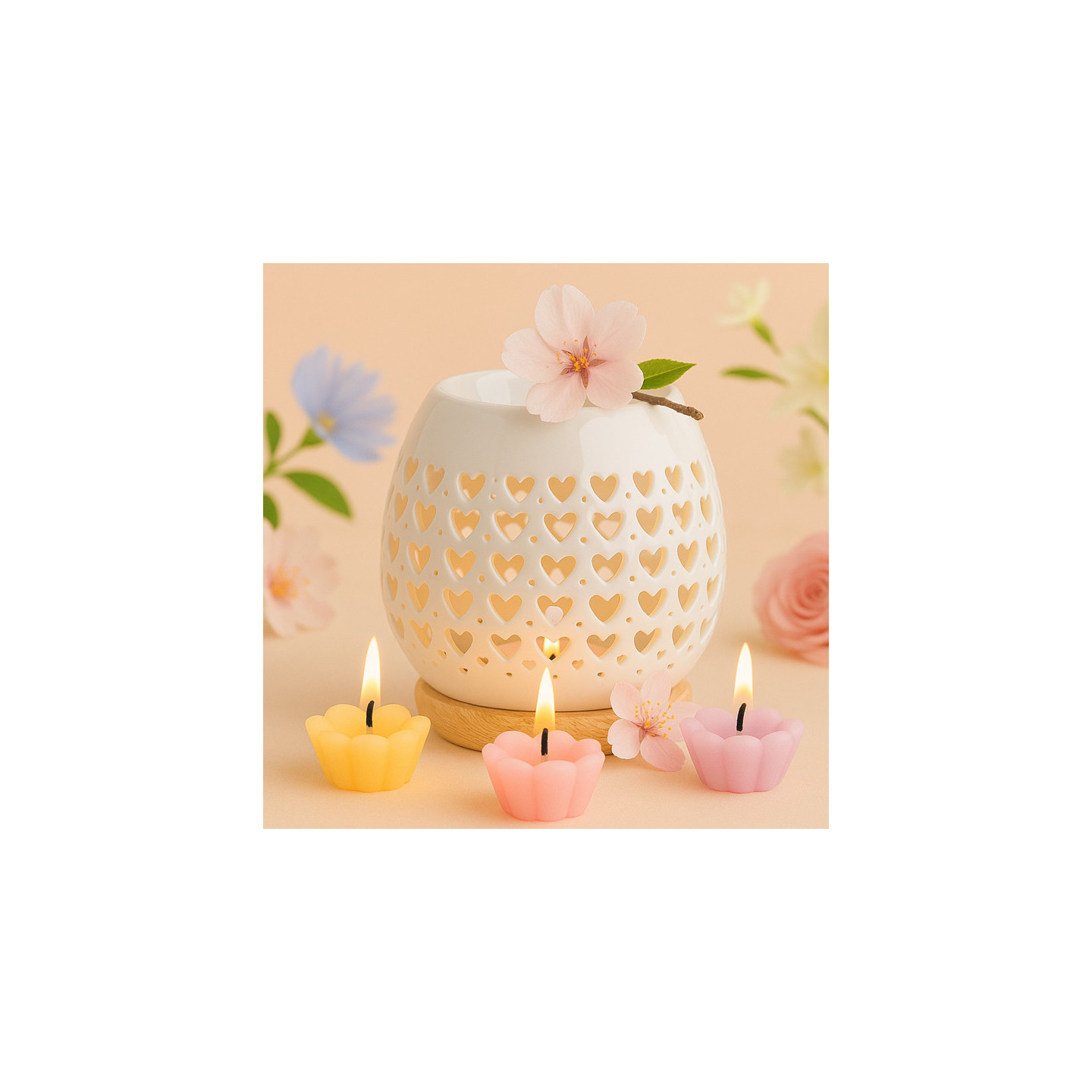 🌸 Brûle-Parfum Amour Cœur – La Tendresse Rayonnante