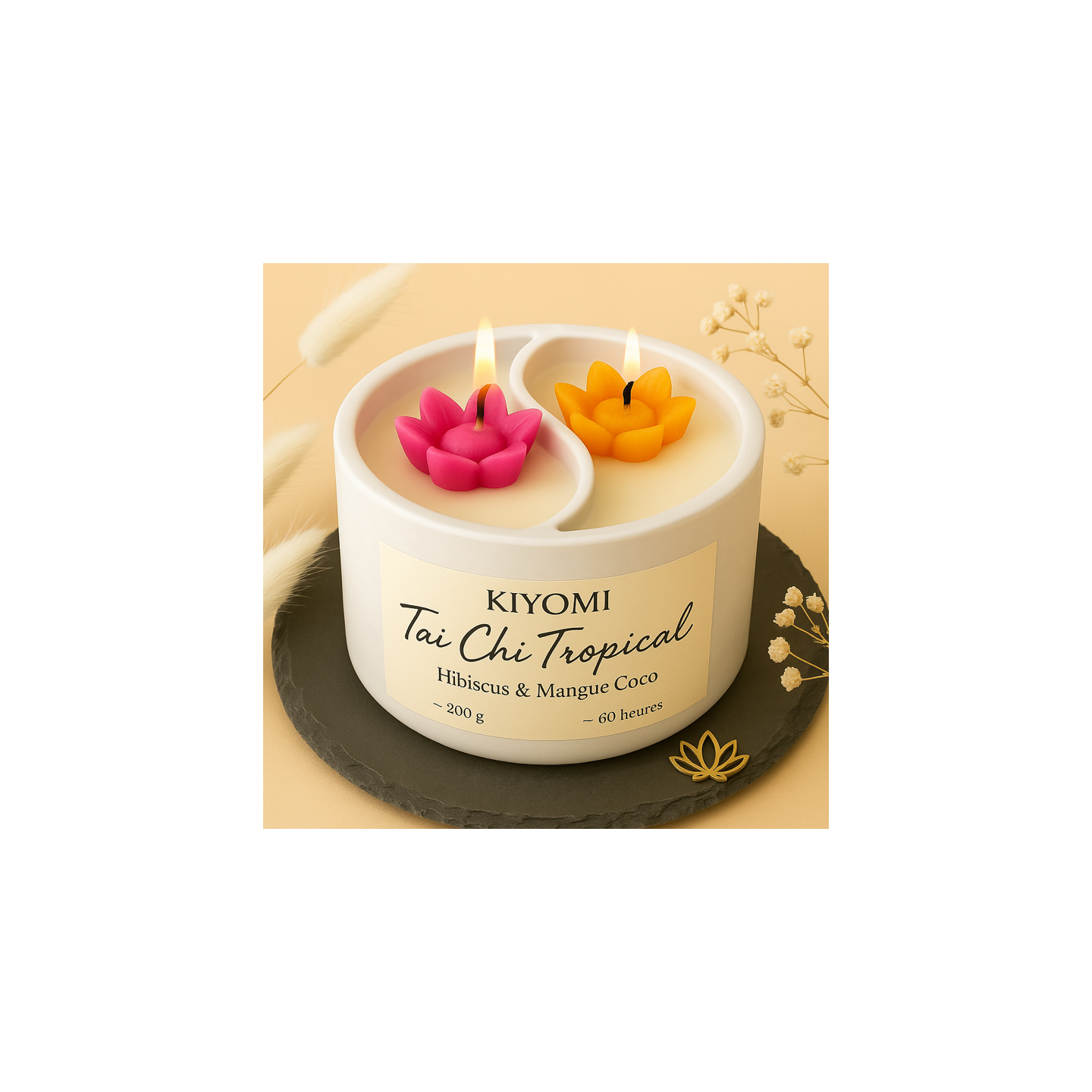 Bougie Tai Chi Tropicale – Hibiscus & Mangue Coco