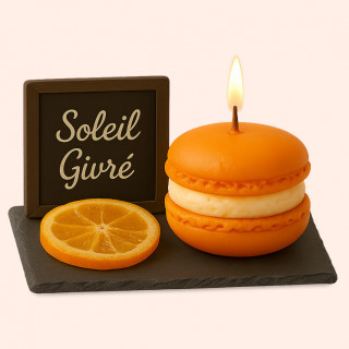 Bougie Macaron Soleil Givré – "Orange Confite"