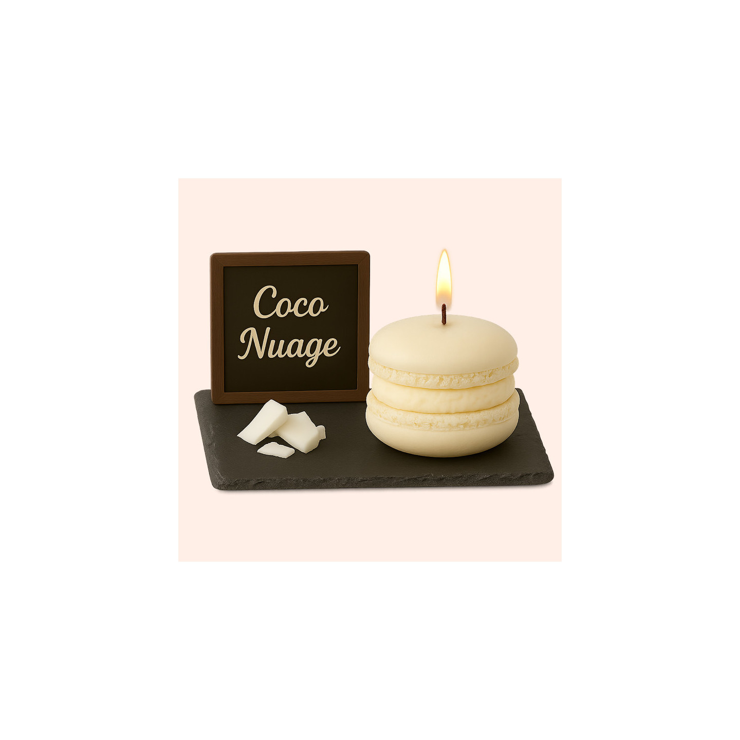 Bougie Macaron Coco Nuage – "Noix de Coco"