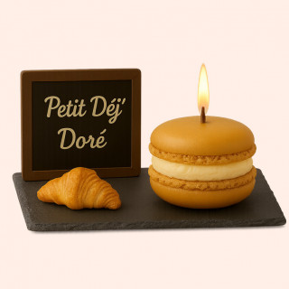 Bougie Macaron P’tit Déj’ Doré – "Croissant"