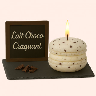Bougie Macaron Lait Choco Craquant – "Stracciatella"