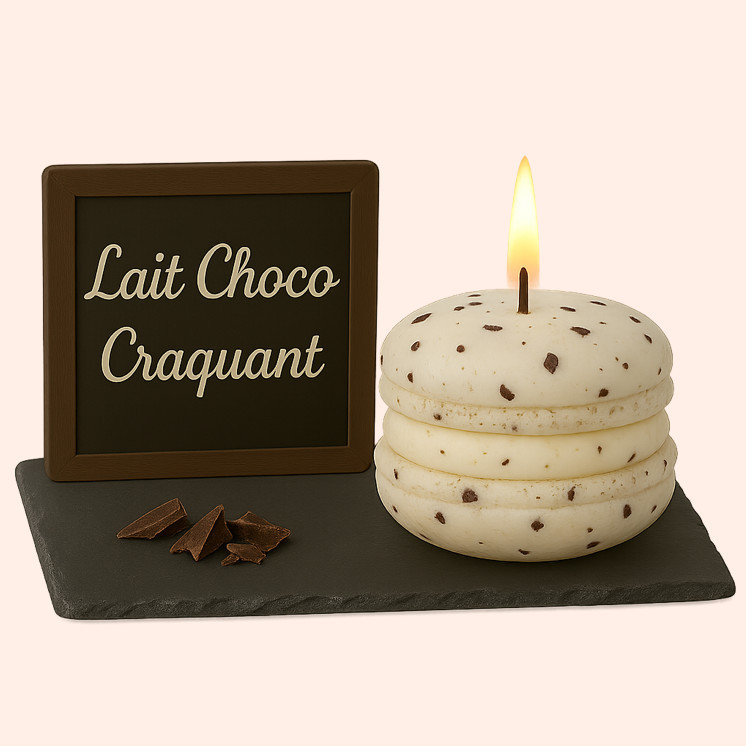 Bougie Macaron Lait Choco Craquant – "Stracciatella"