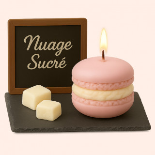 Bougie Macaron Nuage Sucré – "Chamallow"