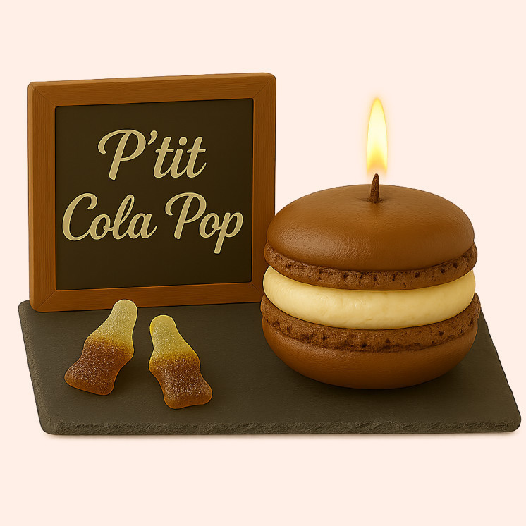 Bougie Macaron P’tit Cola Pop – "Bonbon Cola"