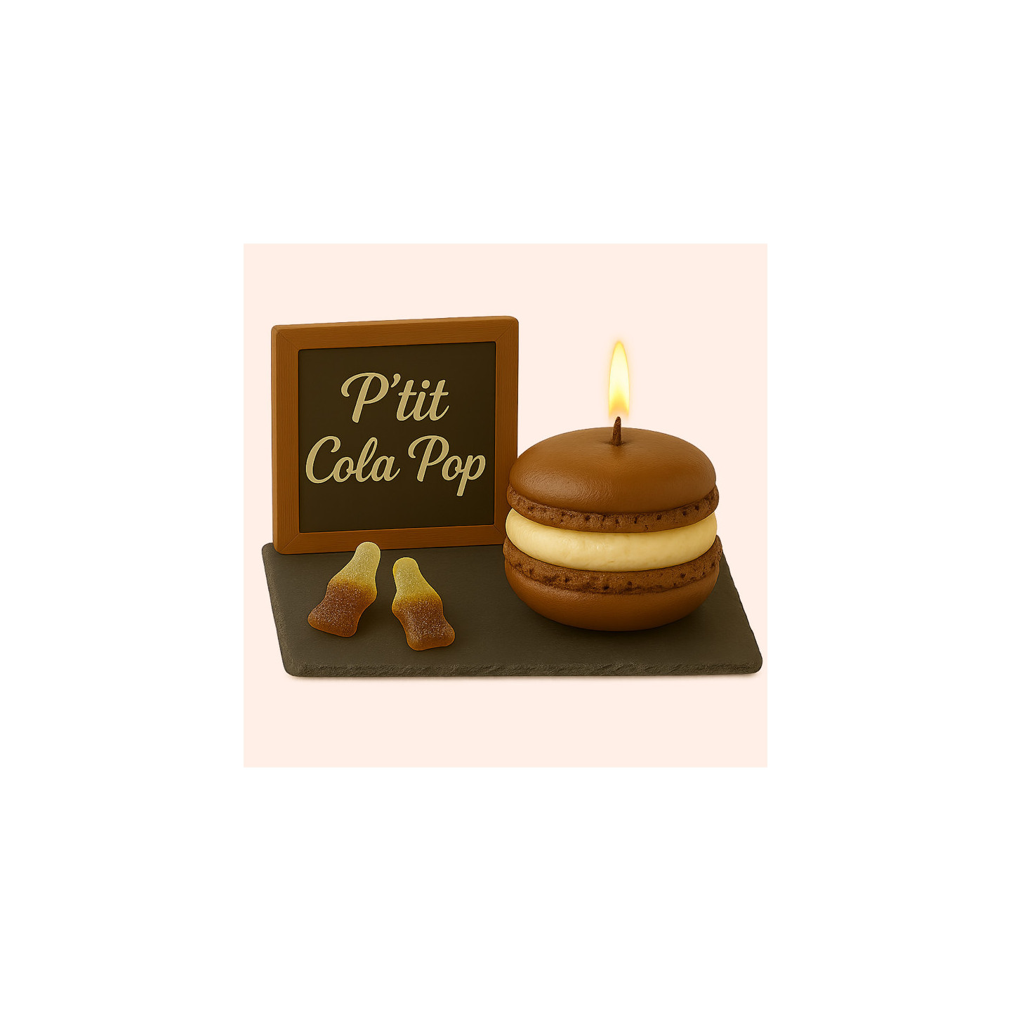 Bougie Macaron P’tit Cola Pop – "Bonbon Cola"