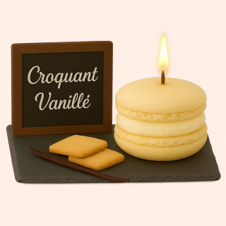 Bougie Macaron Croquant Vanillé – "Biscuit"